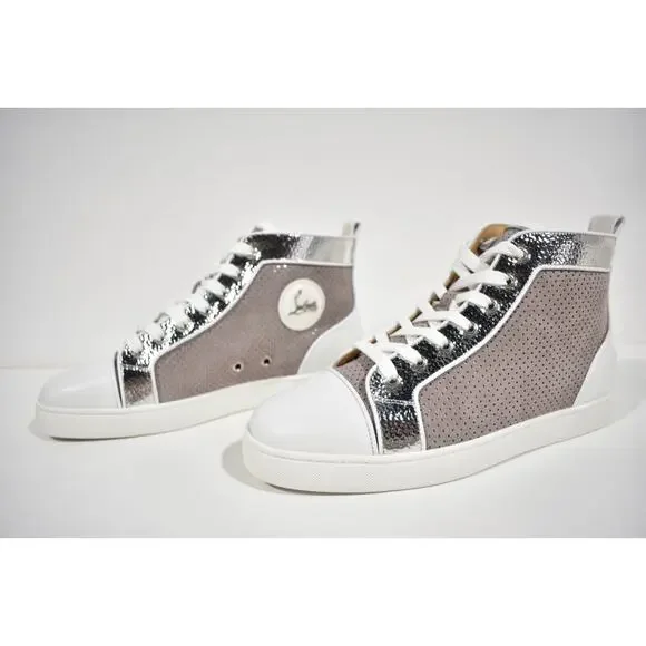 Christian Louboutin Mens Louis Orlato Flat Elegant Argento High Top Sneaker 42 9